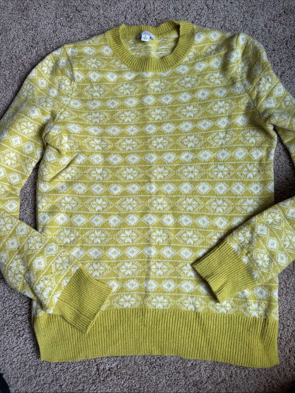 Yellow Fair Isle Crewneck Sweater